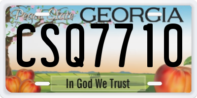GA license plate CSQ7710