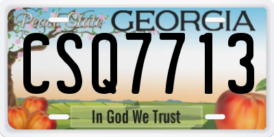 GA license plate CSQ7713
