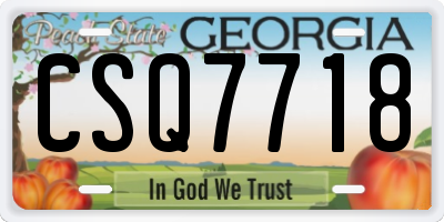 GA license plate CSQ7718