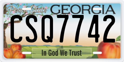 GA license plate CSQ7742
