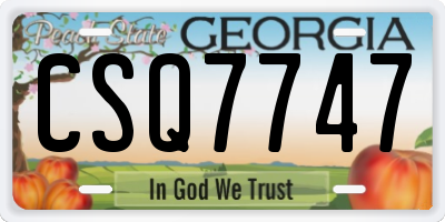 GA license plate CSQ7747