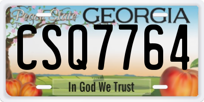 GA license plate CSQ7764