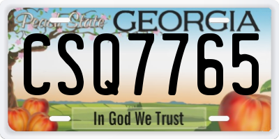 GA license plate CSQ7765