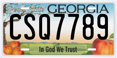 GA license plate CSQ7789