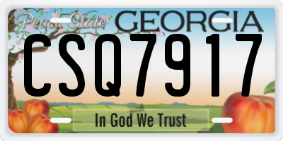 GA license plate CSQ7917