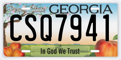 GA license plate CSQ7941