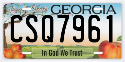 GA license plate CSQ7961