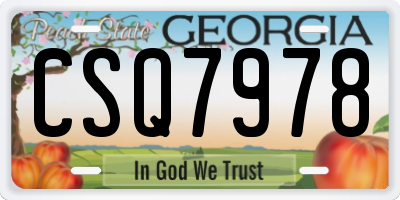 GA license plate CSQ7978