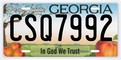 GA license plate CSQ7992