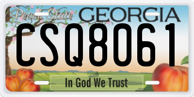 GA license plate CSQ8061