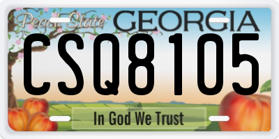 GA license plate CSQ8105