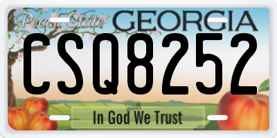 GA license plate CSQ8252