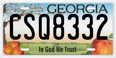 GA license plate CSQ8332