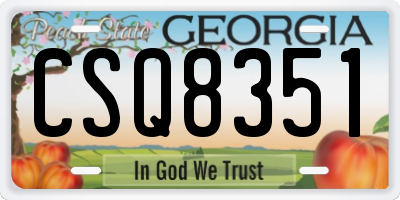 GA license plate CSQ8351