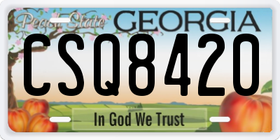 GA license plate CSQ8420