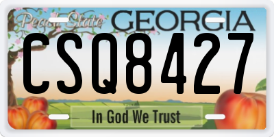 GA license plate CSQ8427