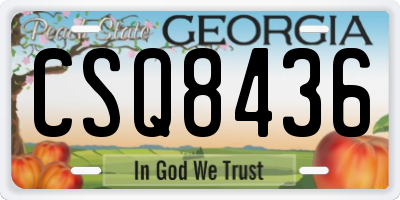 GA license plate CSQ8436