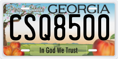 GA license plate CSQ8500