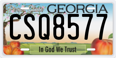 GA license plate CSQ8577