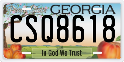GA license plate CSQ8618