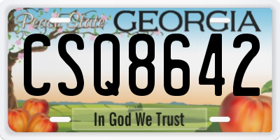 GA license plate CSQ8642