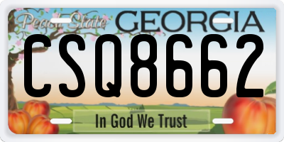 GA license plate CSQ8662
