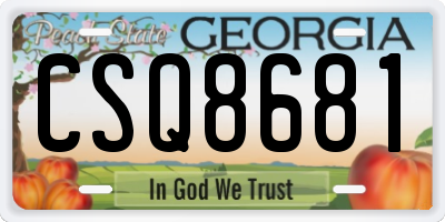 GA license plate CSQ8681