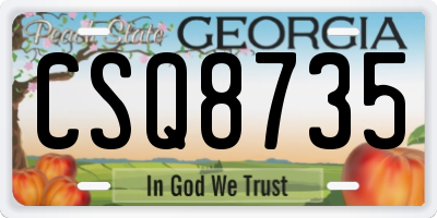 GA license plate CSQ8735