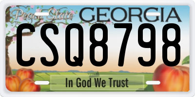 GA license plate CSQ8798