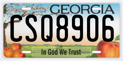 GA license plate CSQ8906