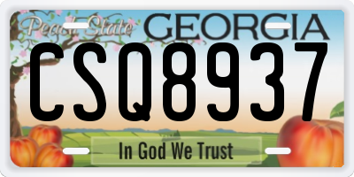 GA license plate CSQ8937