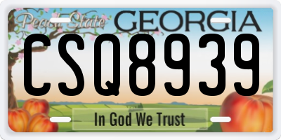 GA license plate CSQ8939