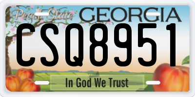 GA license plate CSQ8951