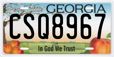 GA license plate CSQ8967