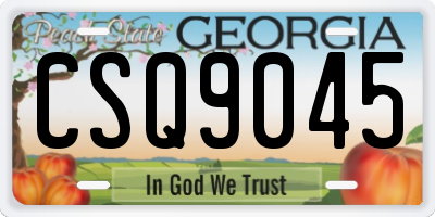 GA license plate CSQ9045