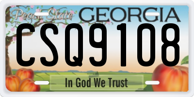 GA license plate CSQ9108