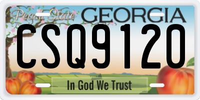 GA license plate CSQ9120
