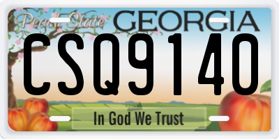 GA license plate CSQ9140