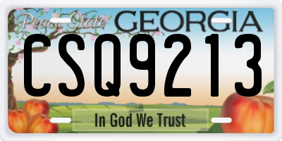 GA license plate CSQ9213