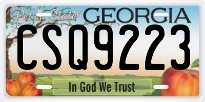 GA license plate CSQ9223