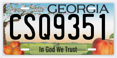 GA license plate CSQ9351