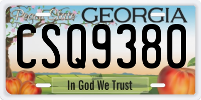 GA license plate CSQ9380