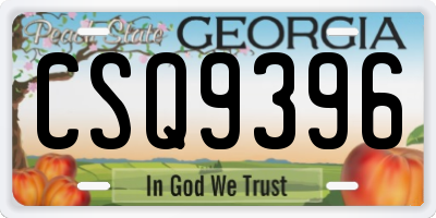 GA license plate CSQ9396