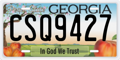 GA license plate CSQ9427