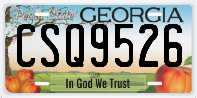 GA license plate CSQ9526