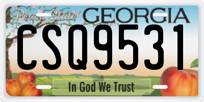 GA license plate CSQ9531