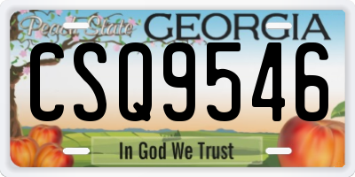GA license plate CSQ9546