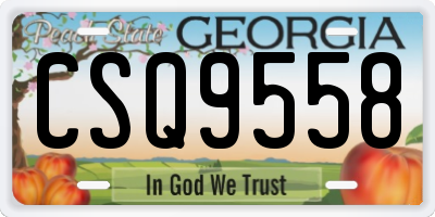 GA license plate CSQ9558
