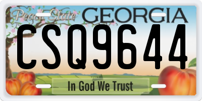 GA license plate CSQ9644
