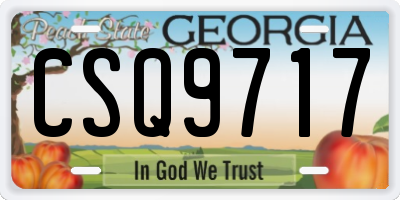 GA license plate CSQ9717